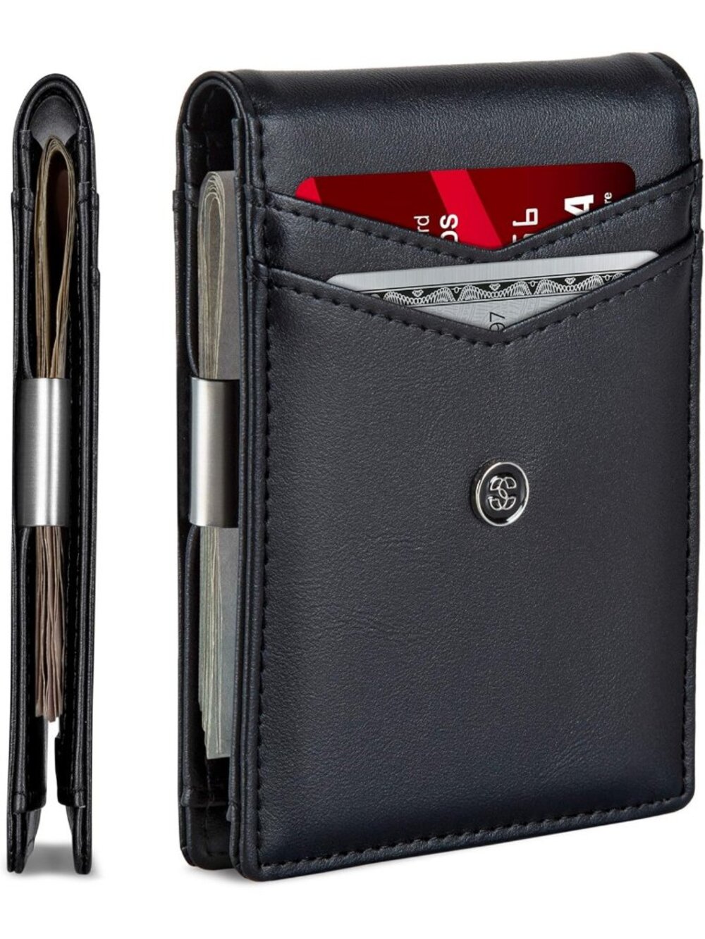 Minimalist Slim Wallet for Men - RFID Blocking Bifold with Money Clip & ID